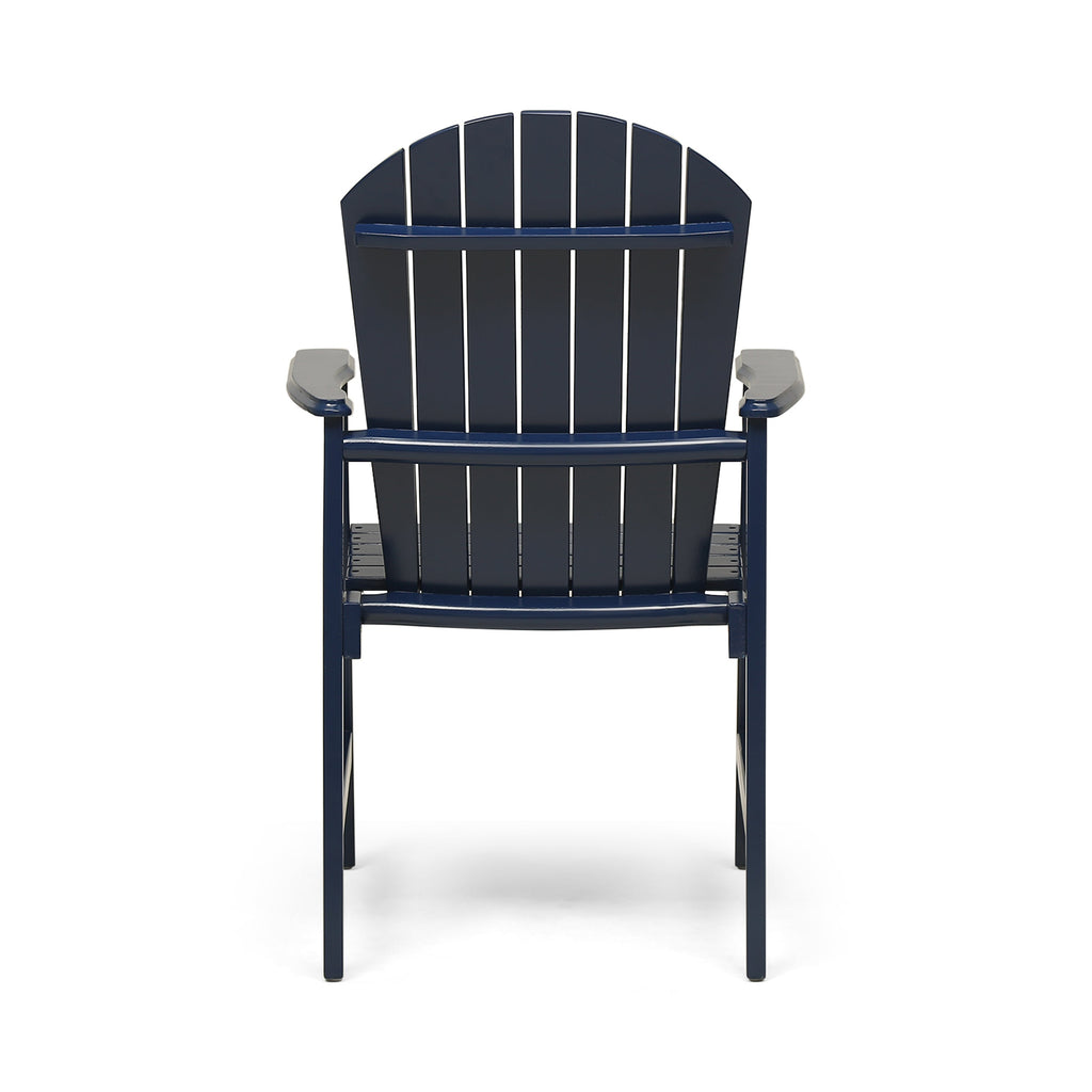Outdoor Weather Resistant Acacia Wood Adirondack Dining Chairs, Set of 2