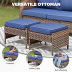 Marlowe Wicker Outdoor Ottomans, Set of 2