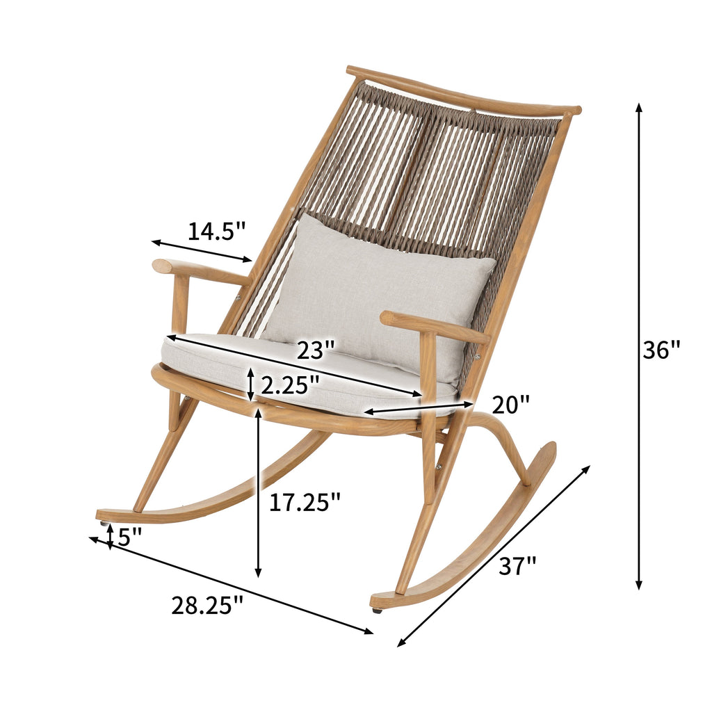 Modern Boho Outdoor Rocking Chair