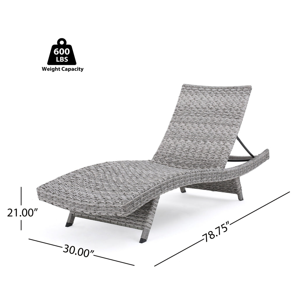 Crete Wicker Chaise Lounge, Set of 2