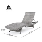 Crete Wicker Chaise Lounge, Set of 2