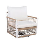 Caspian Outdoor Handwoven Rope Accent Swivel Chairs, Set of 2