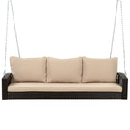 3-Person Large Porch Swing with Cushions