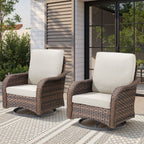 Marlowe Wicker Rocking Swivel Glider Chairs, Set of 2