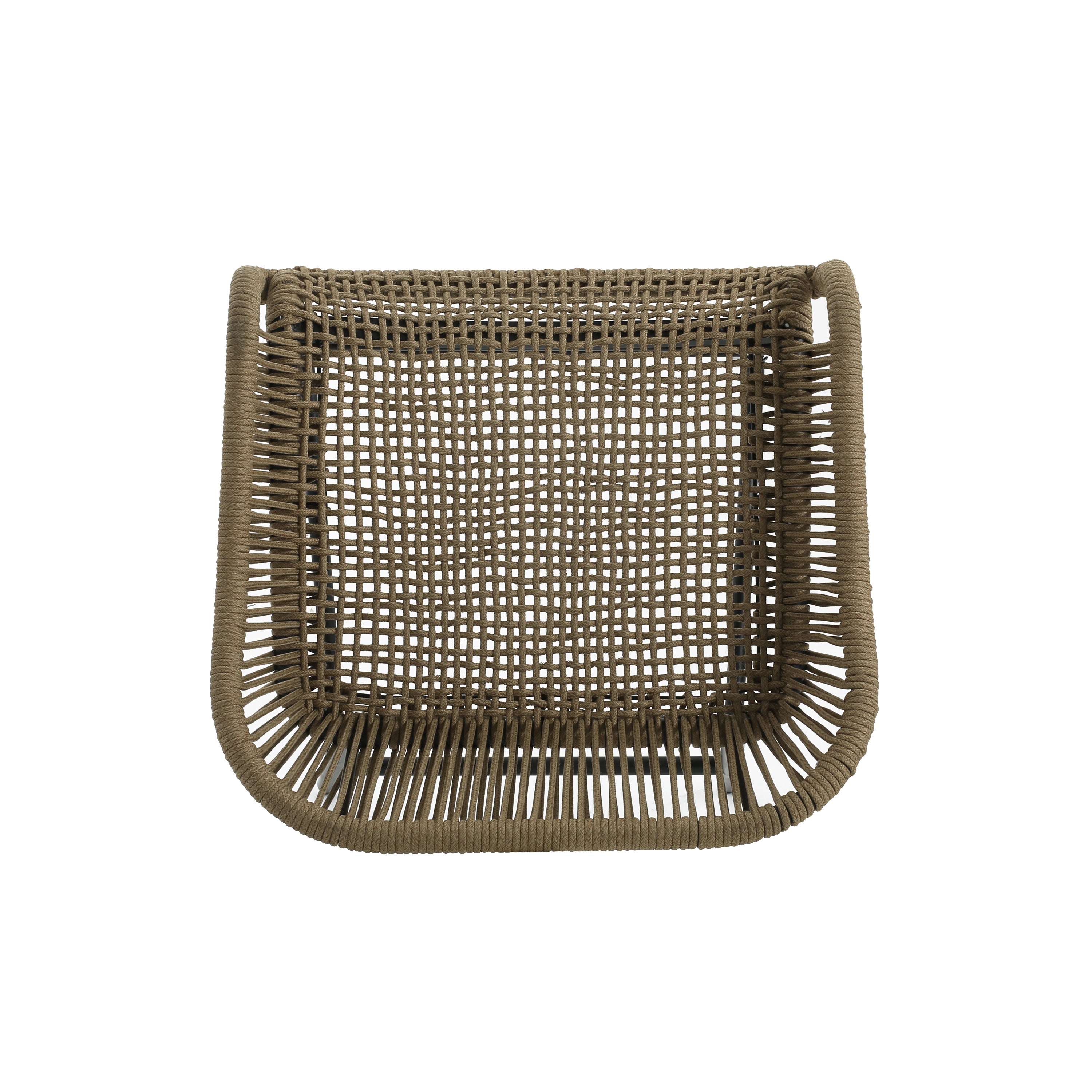 Outdoor Rope Bar Stool with Low Back and Iron Frame, Set of 2