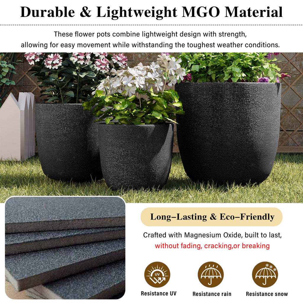Lightweight Matte Textured Outdoor Planter
