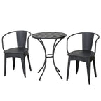 Colman 3-Piece Iron Bistro Set with Table and 2 Chairs