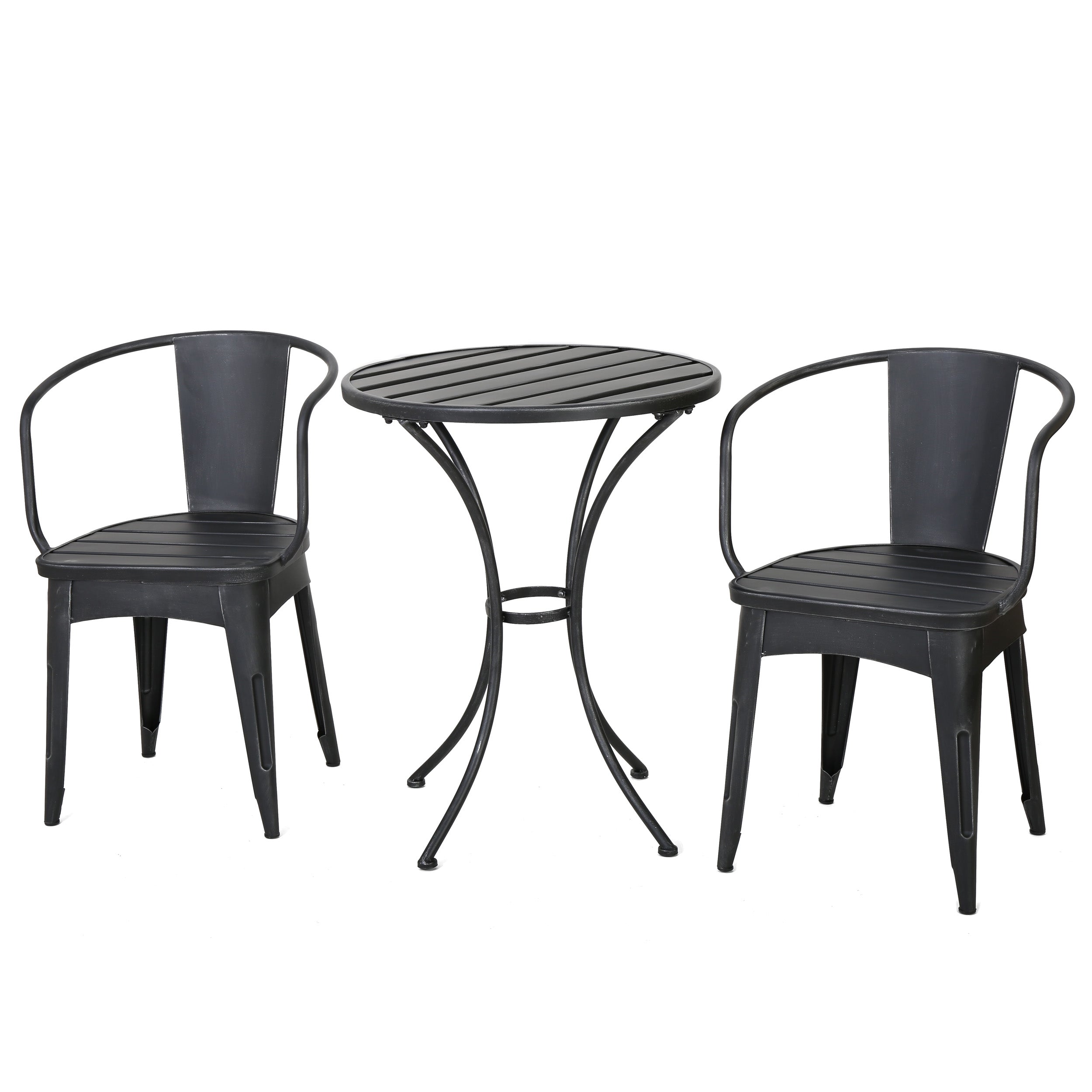 Colman 3-Piece Iron Bistro Set with Table and 2 Chairs