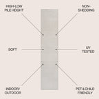 Finn High-Low Modern Minimalist Checkered Monotone Indoor/Outdoor Area Rug