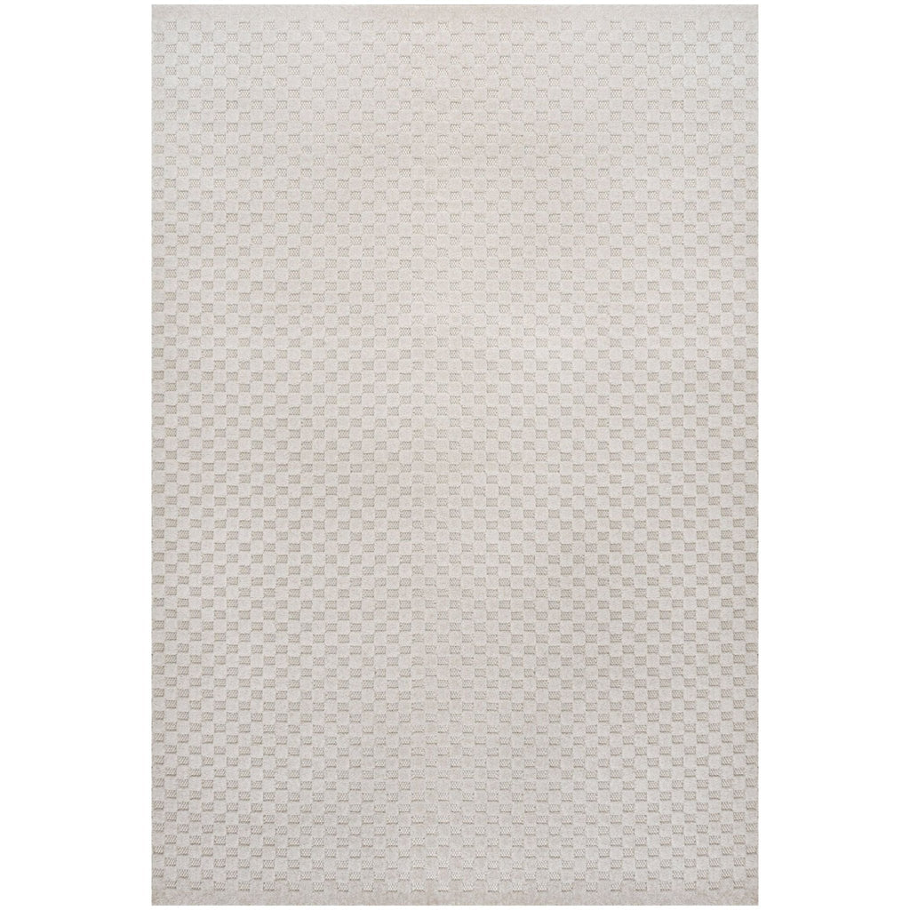 Finn High-Low Modern Minimalist Checkered Monotone Indoor/Outdoor Area Rug