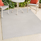 Finn High-Low Modern Minimalist Checkered Monotone Indoor/Outdoor Area Rug