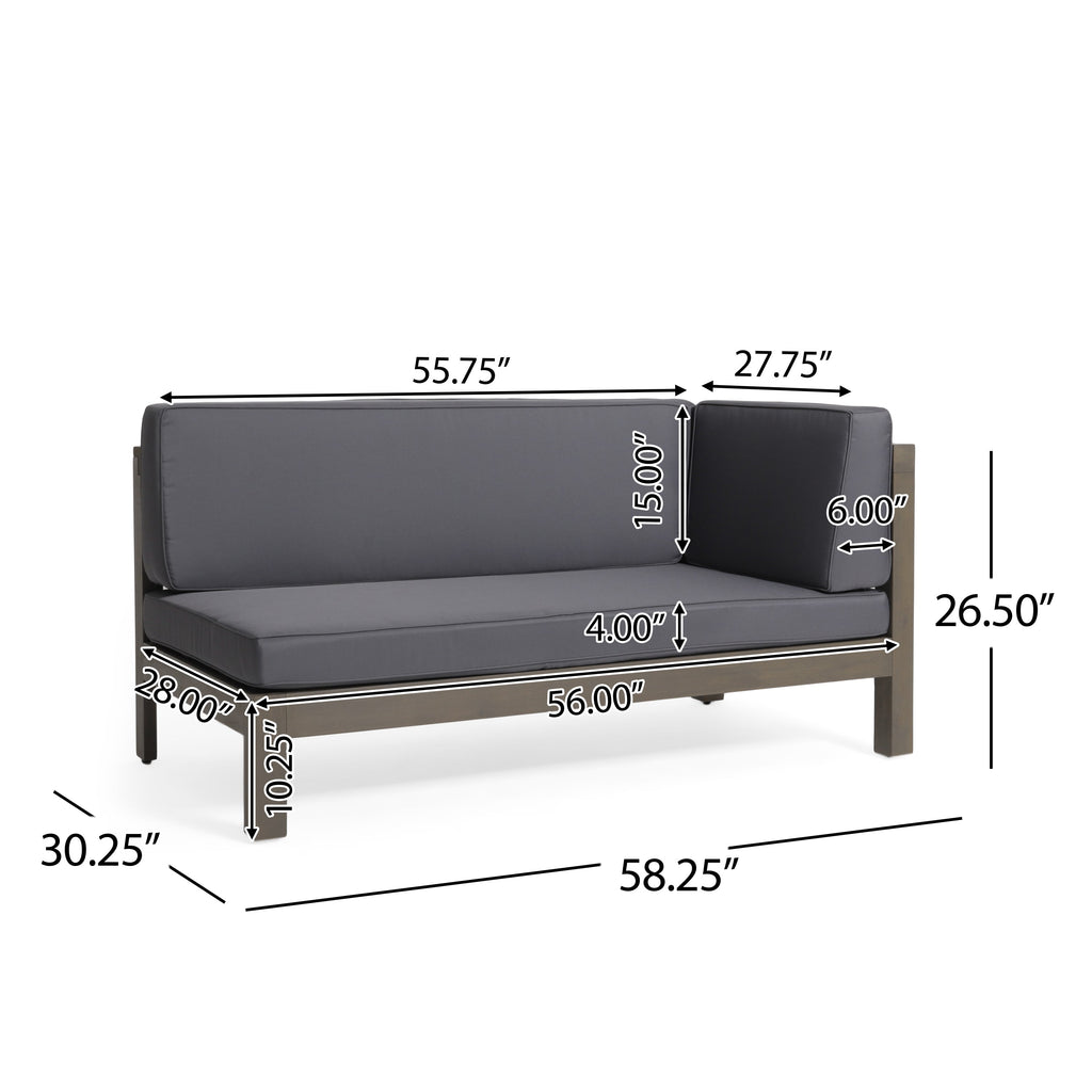 Brava Outdoor X-Back Corner Bench with Coffee Table