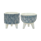 Geometric Leaf Planter with Legs, Set of 2