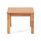 Brixton Outdoor Side Table with Slat Design and Acacia Wood Frame