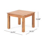 Brixton Outdoor Side Table with Slat Design and Acacia Wood Frame