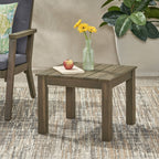 Brixton Outdoor Side Table with Slat Design and Acacia Wood Frame