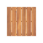 Brixton Outdoor Side Table with Slat Design and Acacia Wood Frame