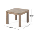 Brixton Outdoor Side Table with Slat Design and Acacia Wood Frame