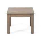 Brixton Outdoor Side Table with Slat Design and Acacia Wood Frame