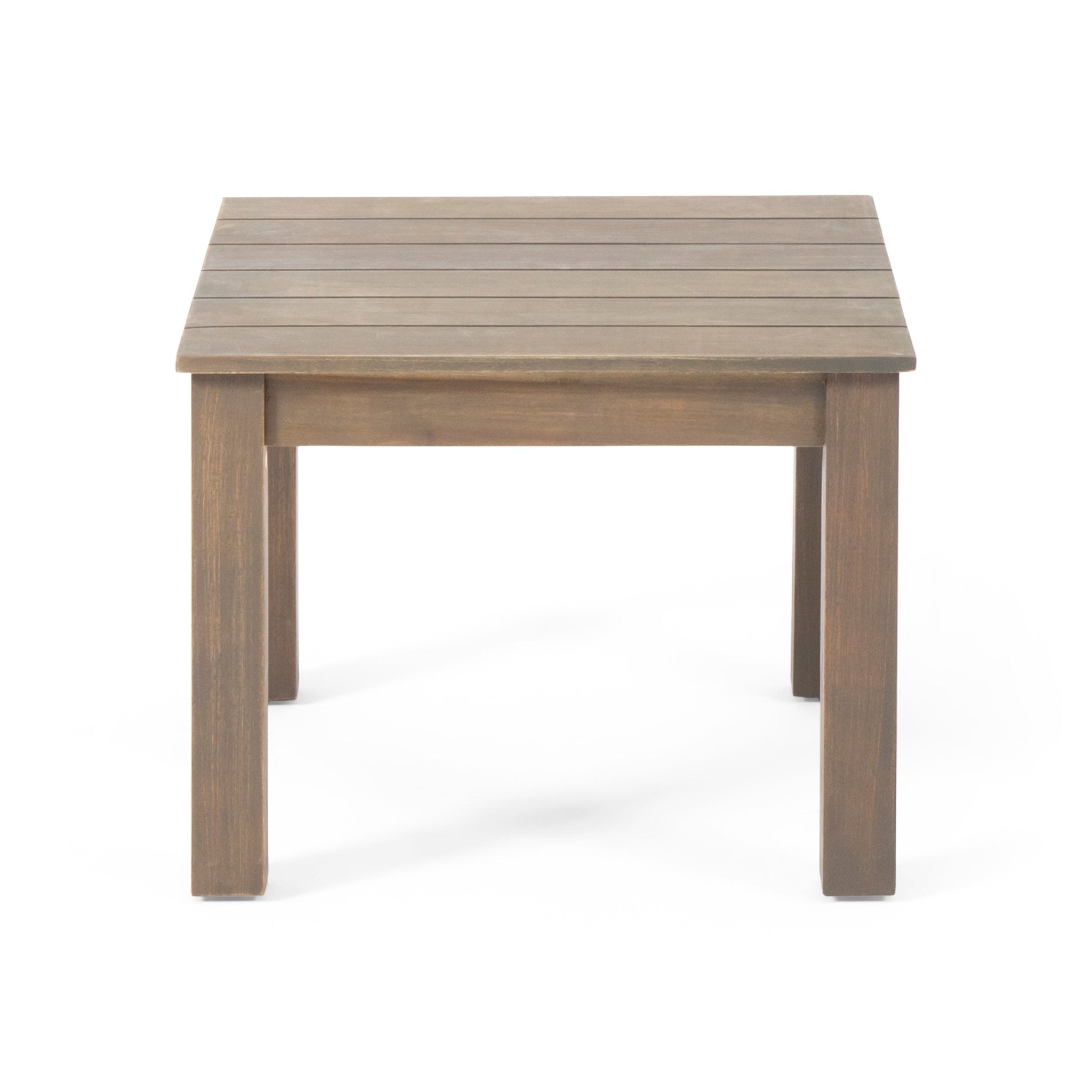 Brixton Outdoor Side Table with Slat Design and Acacia Wood Frame