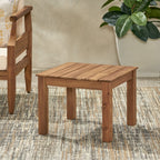 Brixton Outdoor Side Table with Slat Design and Acacia Wood Frame