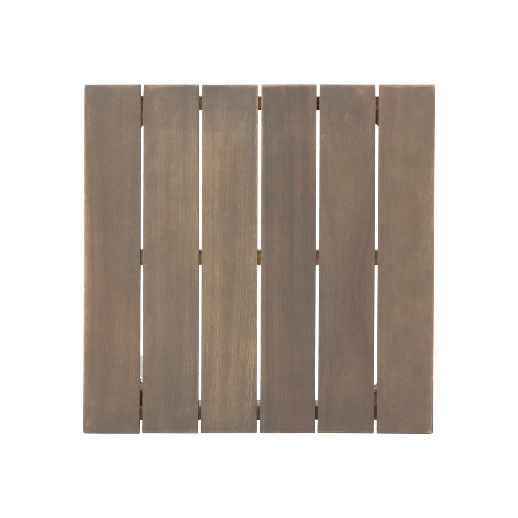 Brixton Outdoor Side Table with Slat Design and Acacia Wood Frame