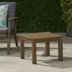 Brixton Outdoor Side Table with Slat Design and Acacia Wood Frame