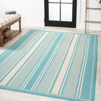 Haynes Modern Double Stripe Indoor/Outdoor Area Rug