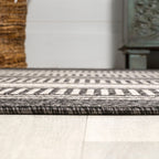 Haynes Modern Double Stripe Indoor/Outdoor Area Rug