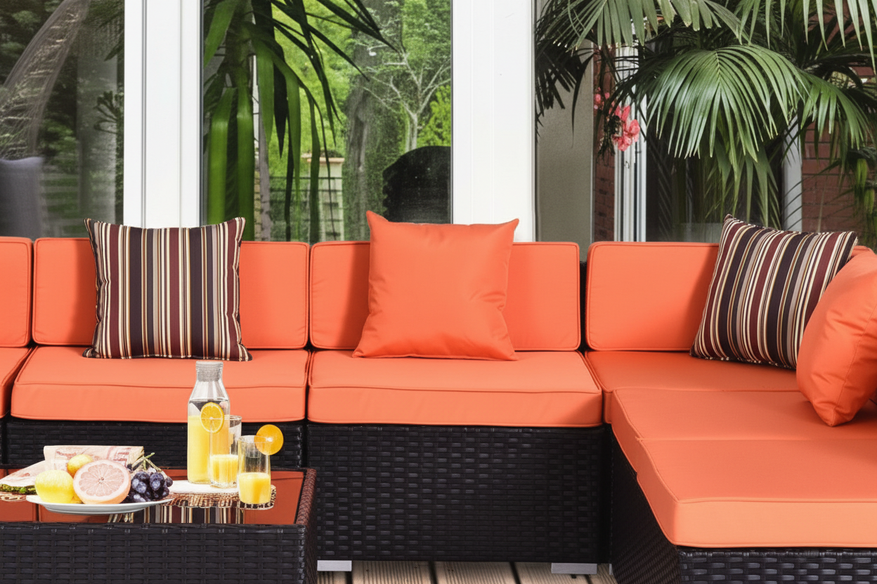 Outsunny 7 Piece Rattan Sofa Set Wicker Garden Outdoor Furniture