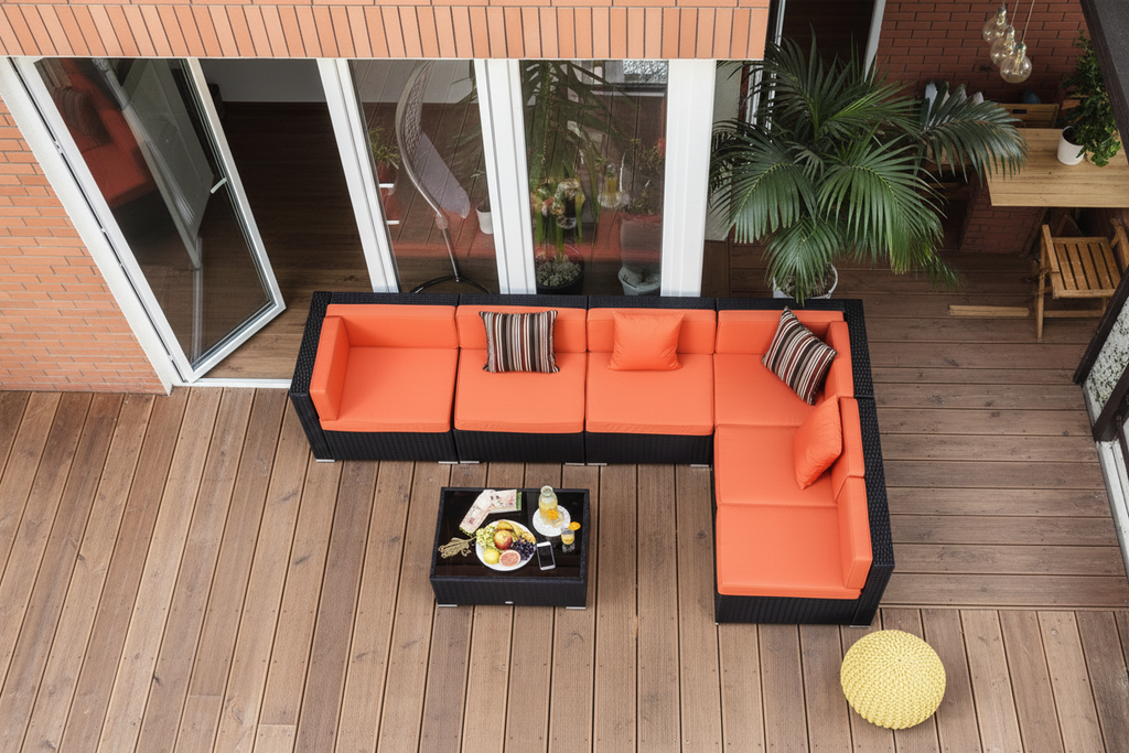 Outsunny 7 Piece Rattan Sofa Set Wicker Garden Outdoor Furniture