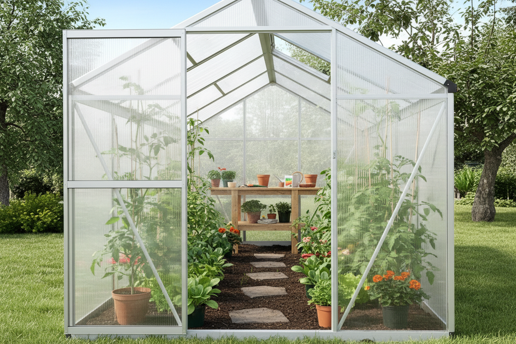 Outsunny 10'x6.25'x6.4' Walk-In Cold Frame Greenhouse Plant Growing Shelter