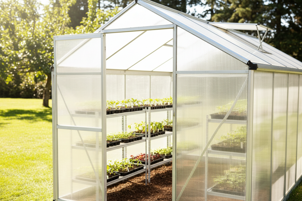 Outsunny 10'x6.25'x6.4' Walk-In Cold Frame Greenhouse Plant Growing Shelter