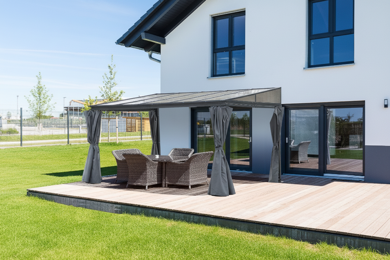Outsunny 13' x 9.5' Outdoor Hardtop Pergola PC Roof Gazebo Party Tent