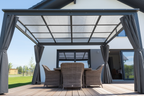 Outsunny 13' x 9.5' Outdoor Hardtop Pergola PC Roof Gazebo Party Tent