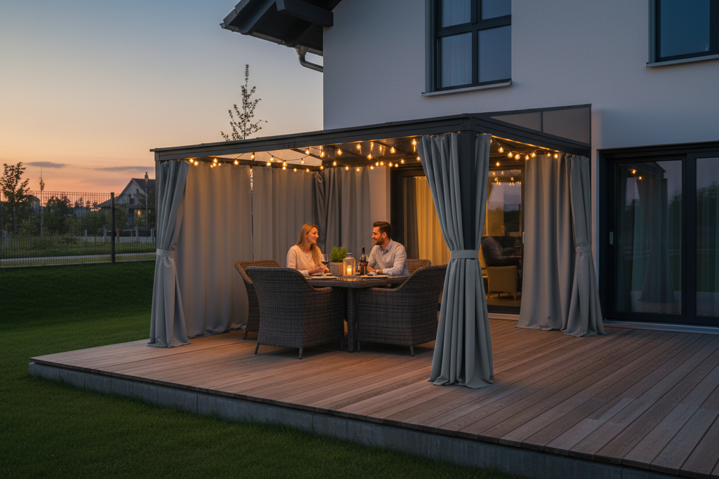 Outsunny 13' x 9.5' Outdoor Hardtop Pergola PC Roof Gazebo Party Tent