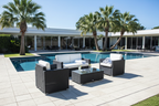 Outsunny Patio Sectional with Cushions 4pcs Outdoor Rattan Wicker Sofa