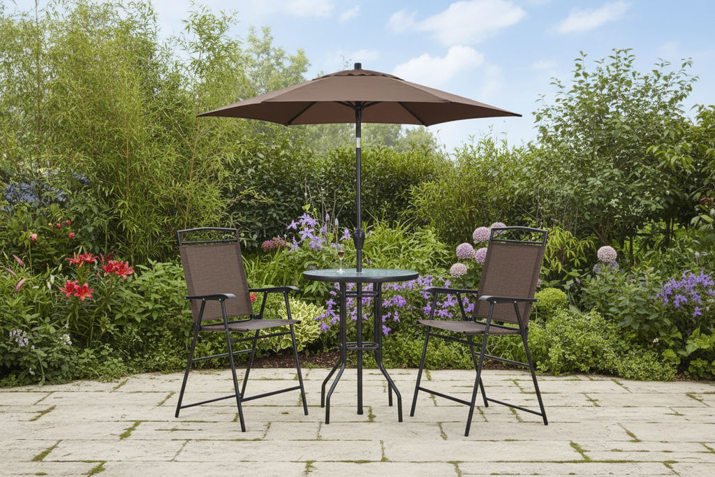 Outsunny 4pcs Sling Folding Patio Dining Set Outdoor Furniture Garden