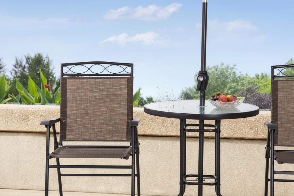 Outsunny 4pcs Sling Folding Patio Dining Set Outdoor Furniture Garden