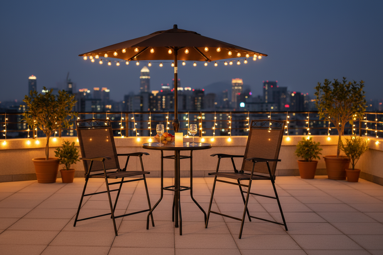Outsunny 4pcs Sling Folding Patio Dining Set Outdoor Furniture Garden