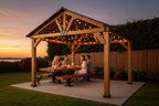 Outsunny 13' x 11' Wooden Gazebo Canopy Outdoor Sun Shade Shelter w/
