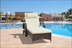 Outsunny Adjustable Wicker Sun Lounger Outdoor Recliner Chair Garden
