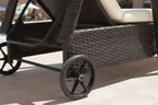 Outsunny Adjustable Wicker Sun Lounger Outdoor Recliner Chair Garden
