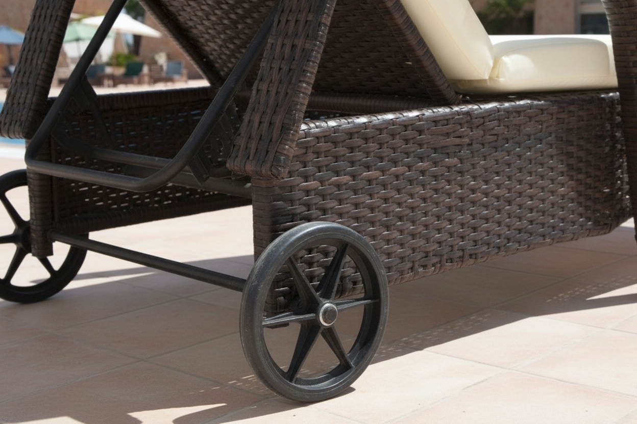 Outsunny Adjustable Wicker Sun Lounger Outdoor Recliner Chair Garden