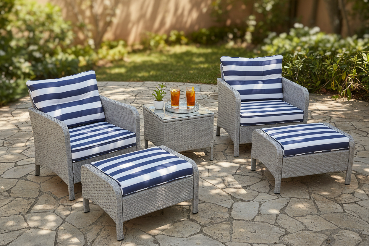 Outsunny 5pc Outdoor Patio Furniture Set Rattan Wicker Conversation