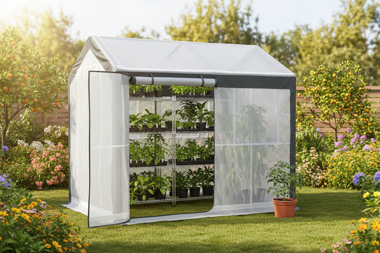Outsunny 6 x 8ft Greenhouse Walk-in Portable Gardening Plant Flower