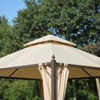 Outsunny 10x10ft Gazebo Canopy Double-tire Garden Shelter Outdoor Sun