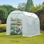 Outsunny 8.2x6.6x6.6ft Walk-in Tunnel Greenhouse Garden Warm House