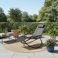 Zero Gravity Portable Foldable Rocking Chair Recliner Black