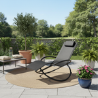 Zero Gravity Portable Foldable Rocking Chair Recliner Black